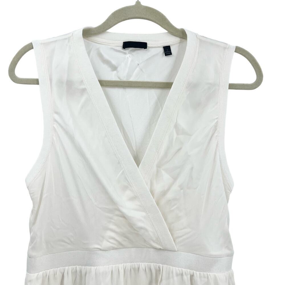 ATM Anthony Thomas Melillo A-Line Dress White Silk V Neck Sleeveless Small NEW - Picture 5 of 15